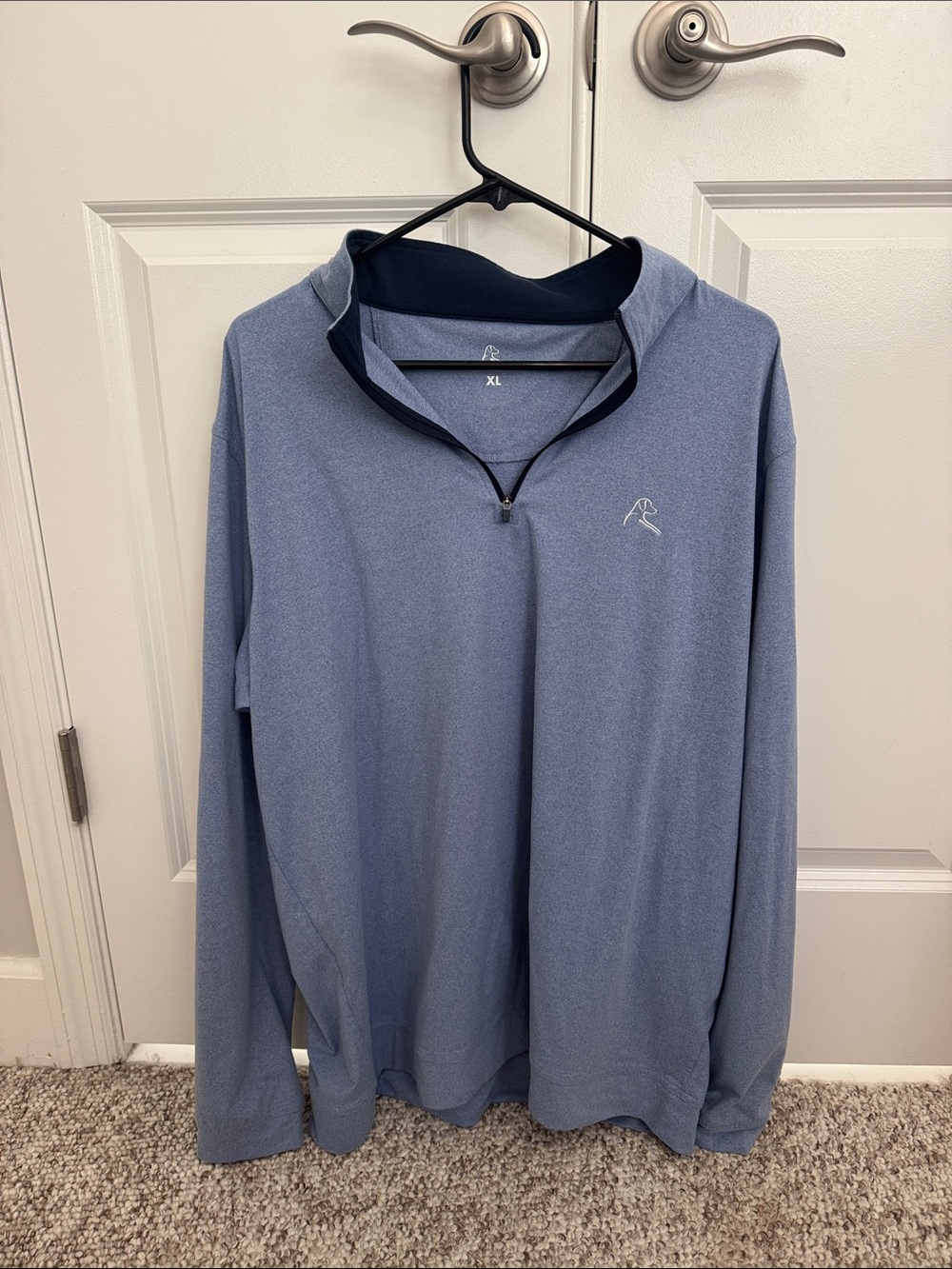 Rhoback Heather Light Blue Quarter-Zip Pullover